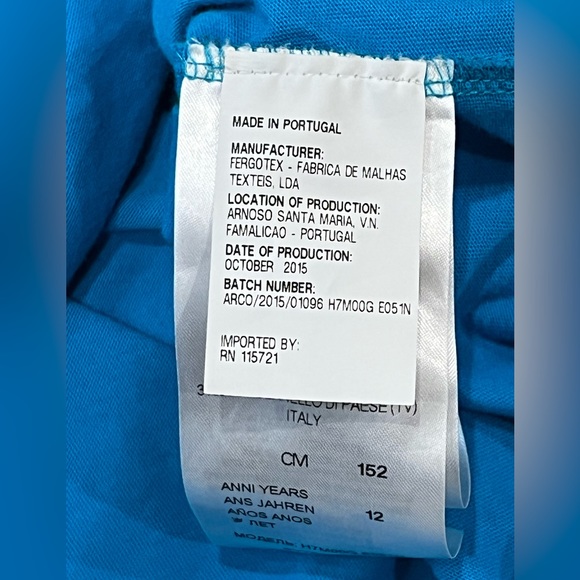 Authentic MOSCHINO Teen Kid Unisex Blue Stretch Soft Graphic Tee T-shirt - Picture 4 of 7